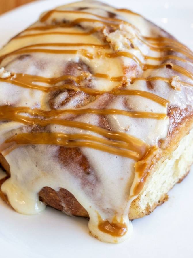 Freshly baked cookie butter bun from Ellicottville Bake Shop
